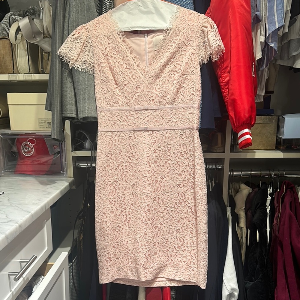 Elegant Pink Lace Dress